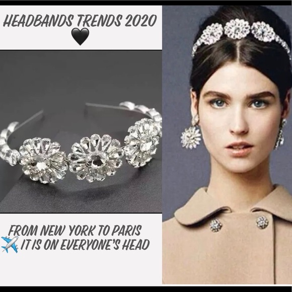 Glamorous & Elegant Night Out Flowers Embellished Stunning Rhinestones Headband - Picture 2 of 8